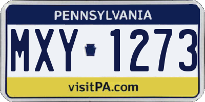 PA license plate MXY1273
