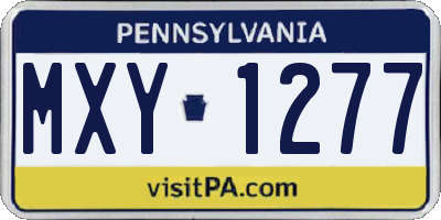 PA license plate MXY1277