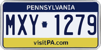 PA license plate MXY1279