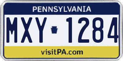 PA license plate MXY1284
