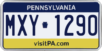 PA license plate MXY1290
