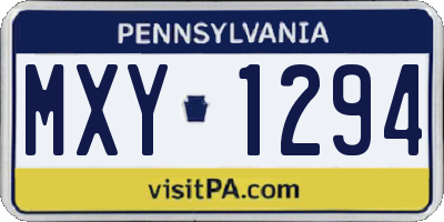 PA license plate MXY1294