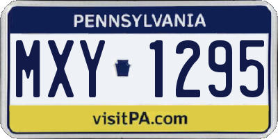 PA license plate MXY1295