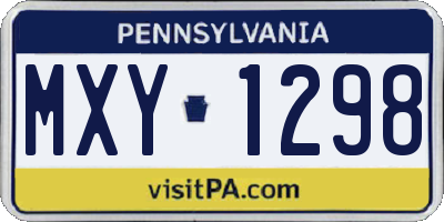 PA license plate MXY1298