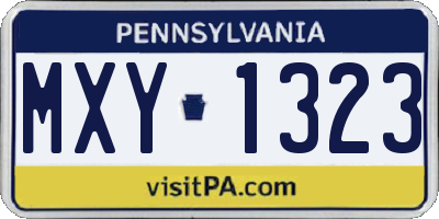 PA license plate MXY1323