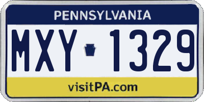 PA license plate MXY1329