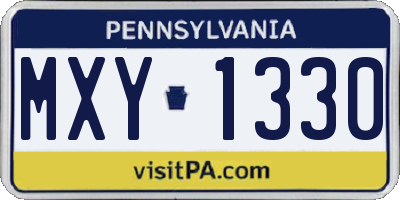 PA license plate MXY1330