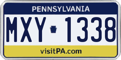 PA license plate MXY1338