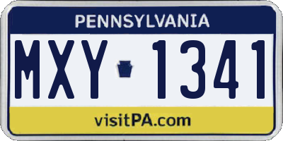 PA license plate MXY1341