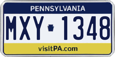 PA license plate MXY1348