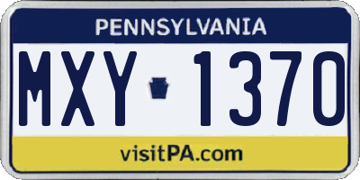PA license plate MXY1370