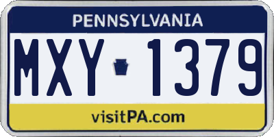 PA license plate MXY1379