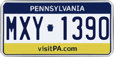 PA license plate MXY1390