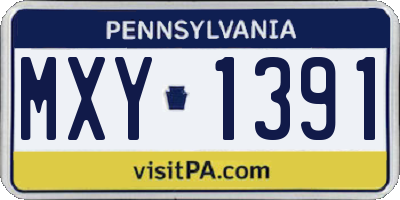 PA license plate MXY1391