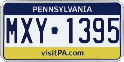 PA license plate MXY1395