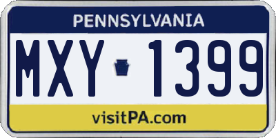 PA license plate MXY1399