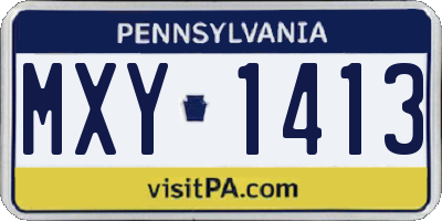 PA license plate MXY1413