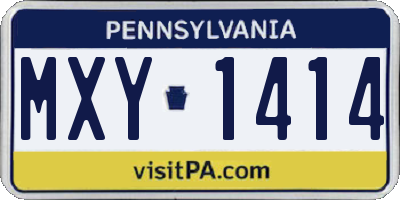 PA license plate MXY1414