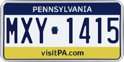 PA license plate MXY1415