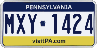 PA license plate MXY1424