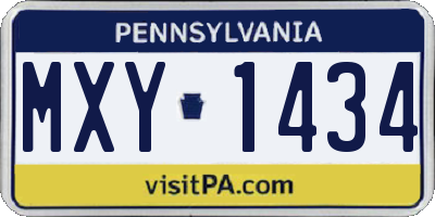 PA license plate MXY1434