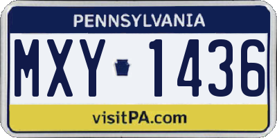 PA license plate MXY1436