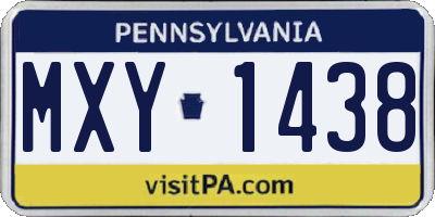 PA license plate MXY1438