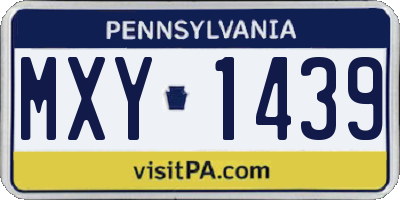 PA license plate MXY1439