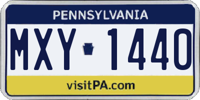 PA license plate MXY1440