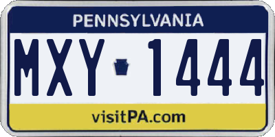 PA license plate MXY1444