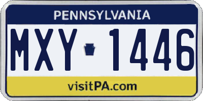 PA license plate MXY1446
