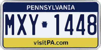 PA license plate MXY1448