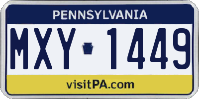 PA license plate MXY1449