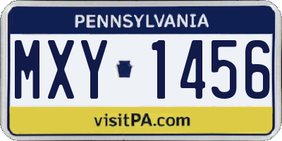 PA license plate MXY1456