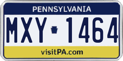 PA license plate MXY1464