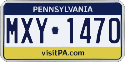 PA license plate MXY1470