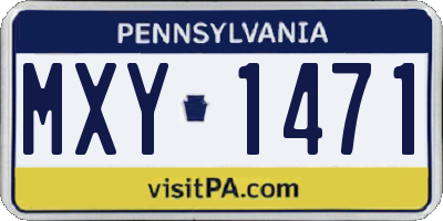 PA license plate MXY1471