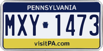 PA license plate MXY1473
