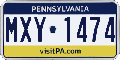 PA license plate MXY1474