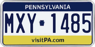 PA license plate MXY1485