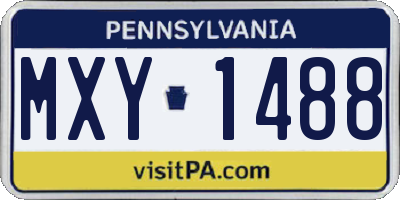 PA license plate MXY1488