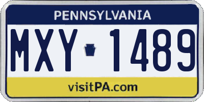 PA license plate MXY1489