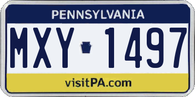 PA license plate MXY1497