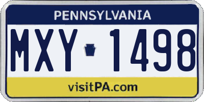 PA license plate MXY1498