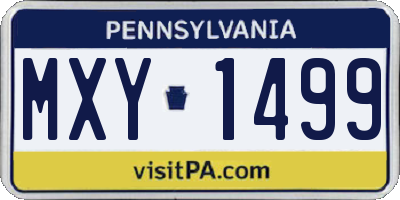PA license plate MXY1499