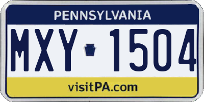 PA license plate MXY1504