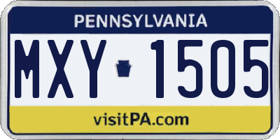 PA license plate MXY1505