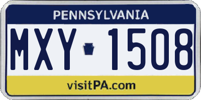 PA license plate MXY1508