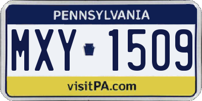 PA license plate MXY1509