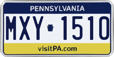 PA license plate MXY1510